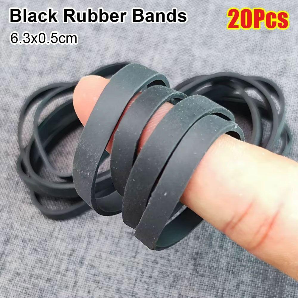 20Pcs Stretchable Rubber Bands 6.3x0.5cm Rubber Tie Rubber Ring Office Home Packaging Supply