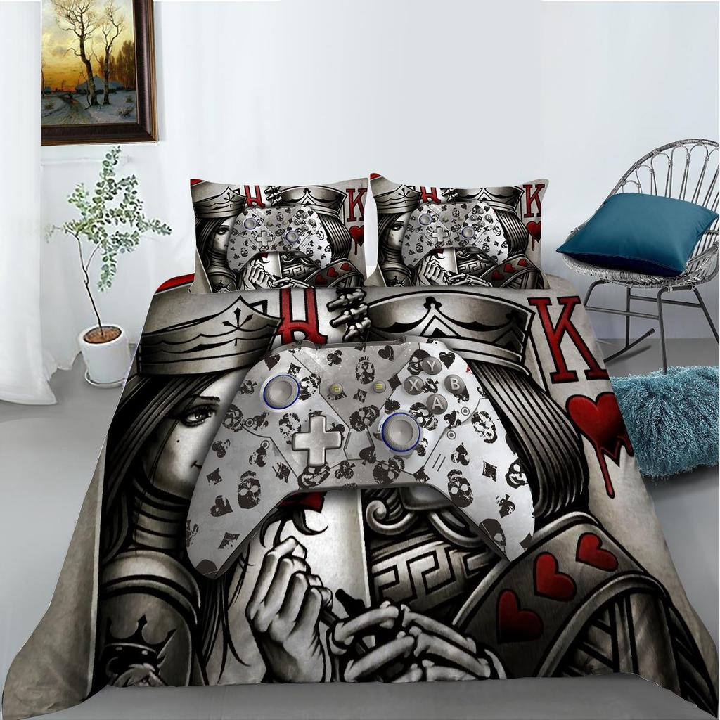 Бытовое постельное белье с 3D-печатью, односпальная двуспальная кровать, полноразмерная модная наволочка для спальни и пододеяльник, удобное постельное белье для спальни