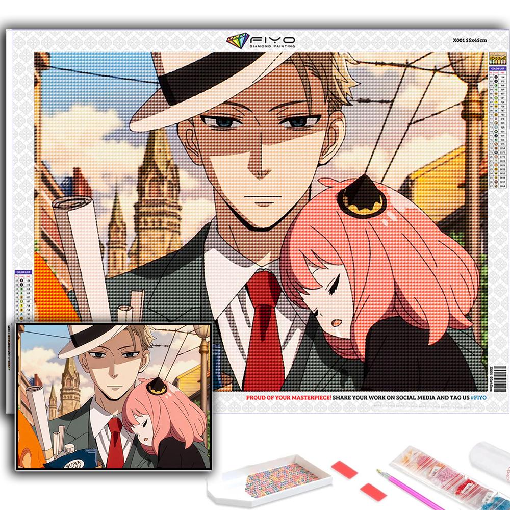Popular 5D Diy Cross Stitch Anime Poster SPY FAMILY Painting Full Drill Cross-Stitch Crafts Kit Wall Sticker Home Decor