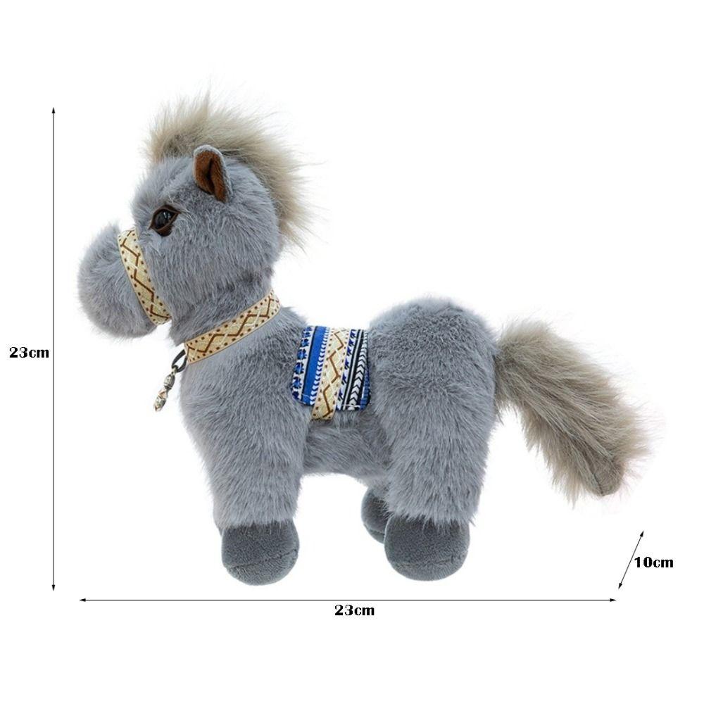 High Quality 23cm Pony Plush Toy Soft Miniature Throw Pillow Doll Realistic Stuffed Horse Zodiac Year of the Horse Gift