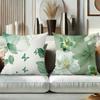 Green Floral Butterfly Printed Decorative Throw Pillow Cases Polyester pillowcase, sofa decorative cushion cov Headboard Pillow