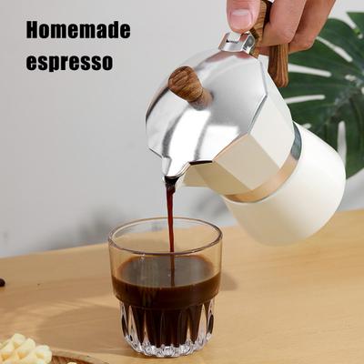 Кофеварка Moka Pot Espresso Maker 150 мл, легкая кофеварка для плиты, простая в использовании итальянская кофеварка для насыщенного эспрессо, латте, капучино
