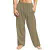 Men's Cotton Linen Loose Pants Male Summer Casual Solid Color Pants Trousers Plus Size