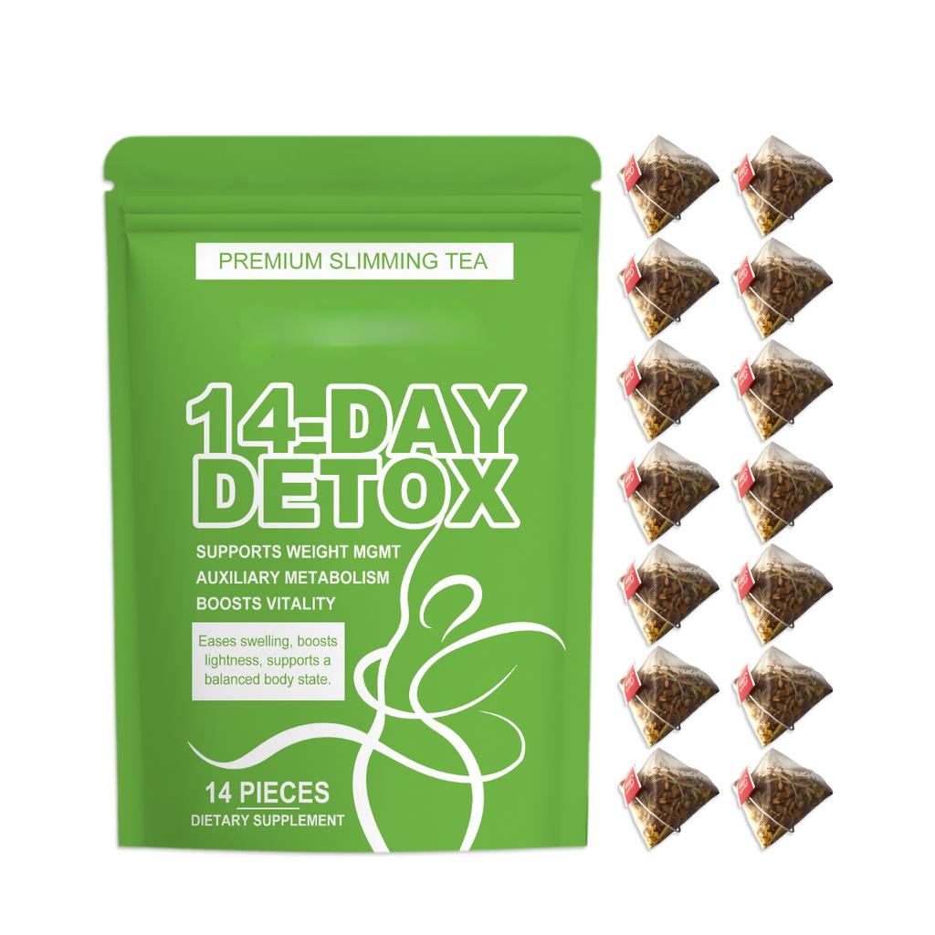 Чай для похудения - Травяной детокс на 14 дней, Смесь натуральных трав и растений, Поддерживает здоровое управление весом, Поддерживает метаболизм, 14 пакетиков