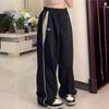 European and American Foreign Trade Spring and Autumn Fashion Personality Niche Street Women's Clothing Elastic High Waist Loose Sports Wide Leg Pants