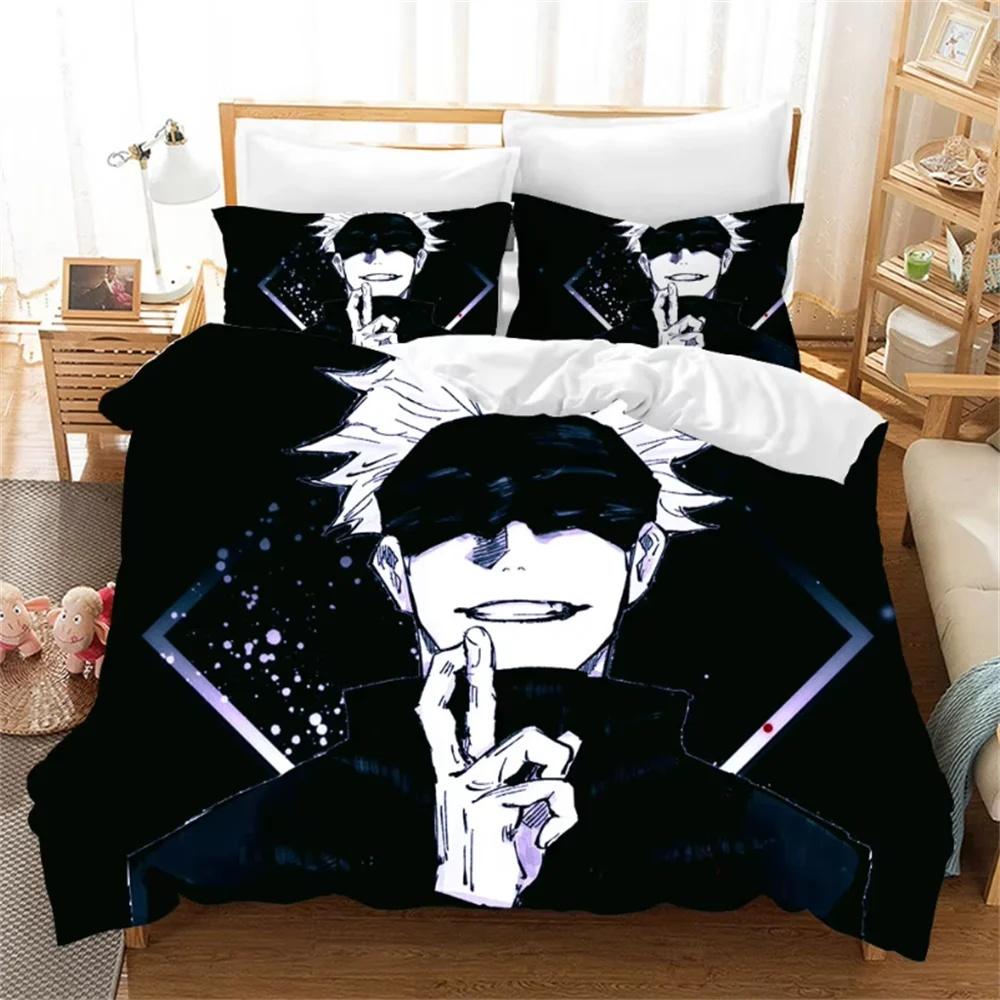 Trendy Classic Twin Queen King Single Comforter Jujutsu Kaisen Japan Famous Anime Sets Bed Polyester Size Satoru Gojo