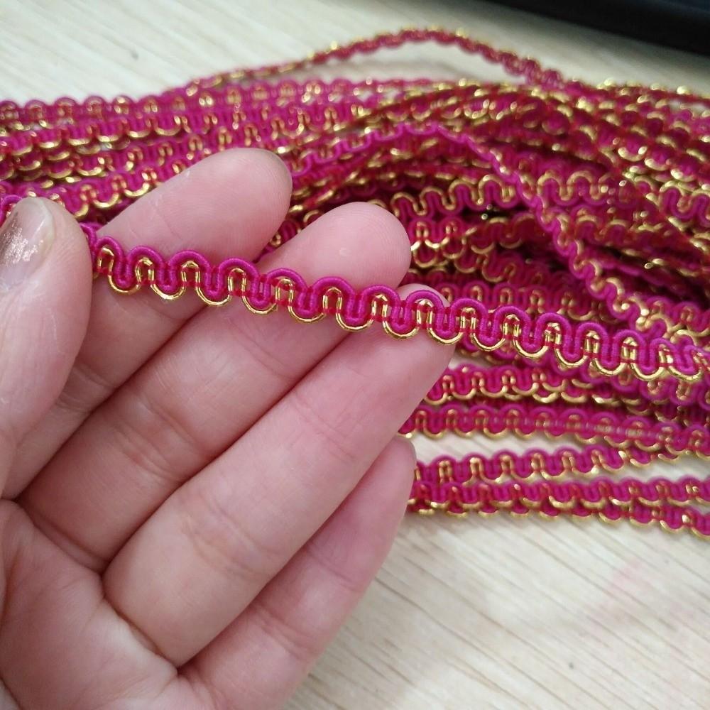 Dual Line Wave Lace Ribbon Gold Silver Color Dress Costume Accessory Wedding Party