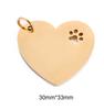 Customized Mirror Polished Hollow Paw Heart Tags Stainless Steel Pendants For DIY Personalized ID/Name/Logo/Text Jewelry