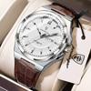 POEDAGAR Fashion Man Wristwatch Waterproof Luminous Date Week Business Quartz Men's Watches Leather Sport Men Clock Reloj Hombre