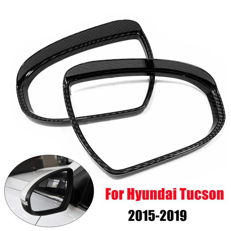 For Hyundai Tucson 2015 2016 2017- Car Rearview Mirror Rain Eyebrow Protector Cover Rainproof Frame ABS Mirror Accessories