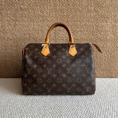 [Б/У] Speedy 30 Элегантная Компактная Модная Для Поездок Классическая Monogram Покрытие Холст С Кожаной Отделкой Сумка-Подушка - Очень Хорошее Состояние #1YM92Y9