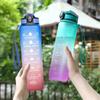 900ml/1l Water Bottle With Straw Gradient Frosted Sport Cup Space Cup Spring Cap Student Portable Water Bottle Outdoor Travel