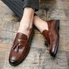2024 Mens Shoes Classic Tassel Loafers Bottom Leather Gentleman Fashion Slip-on Shoes Business Driving Shoes Handmade Versatile