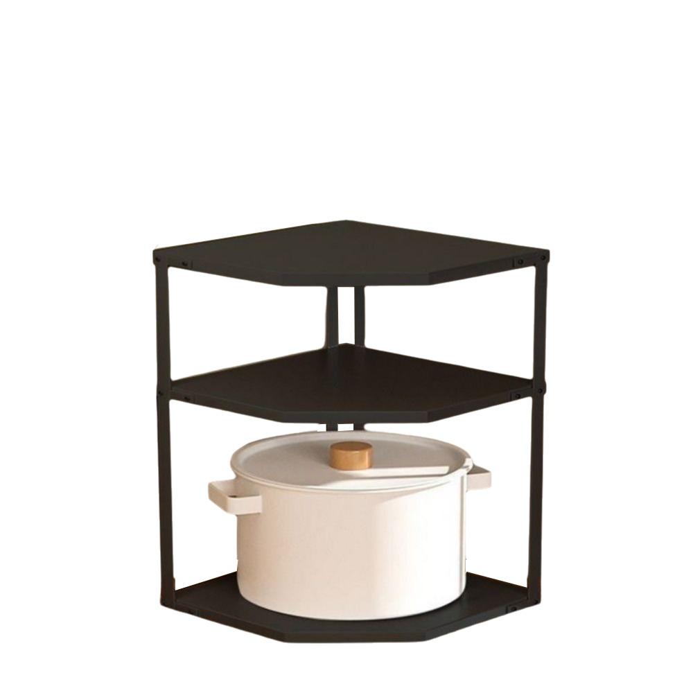 Space Saving Corner Pot Storage Rack 2/3 Tier Cabinet Pot Lid Holder  Bathroom