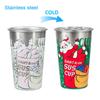 450ml Christmas Color Changing Cup Anti-Fall Cold Sensitive Tumbler Aluminum Beer Cup  Home