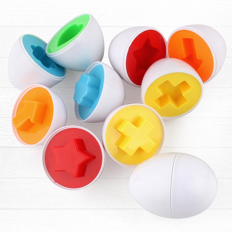 12 Matching Eggs Montessori Sensory Baby Toys Easter Eggs Chicken Colors Shapes Sorter Learning Educational Toy For Kids Gifts