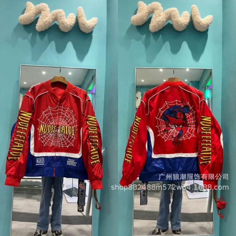Spider-Man Embroidered Baseball Jacket Unisex Casual Motorcycle Riding Outerwear 2026