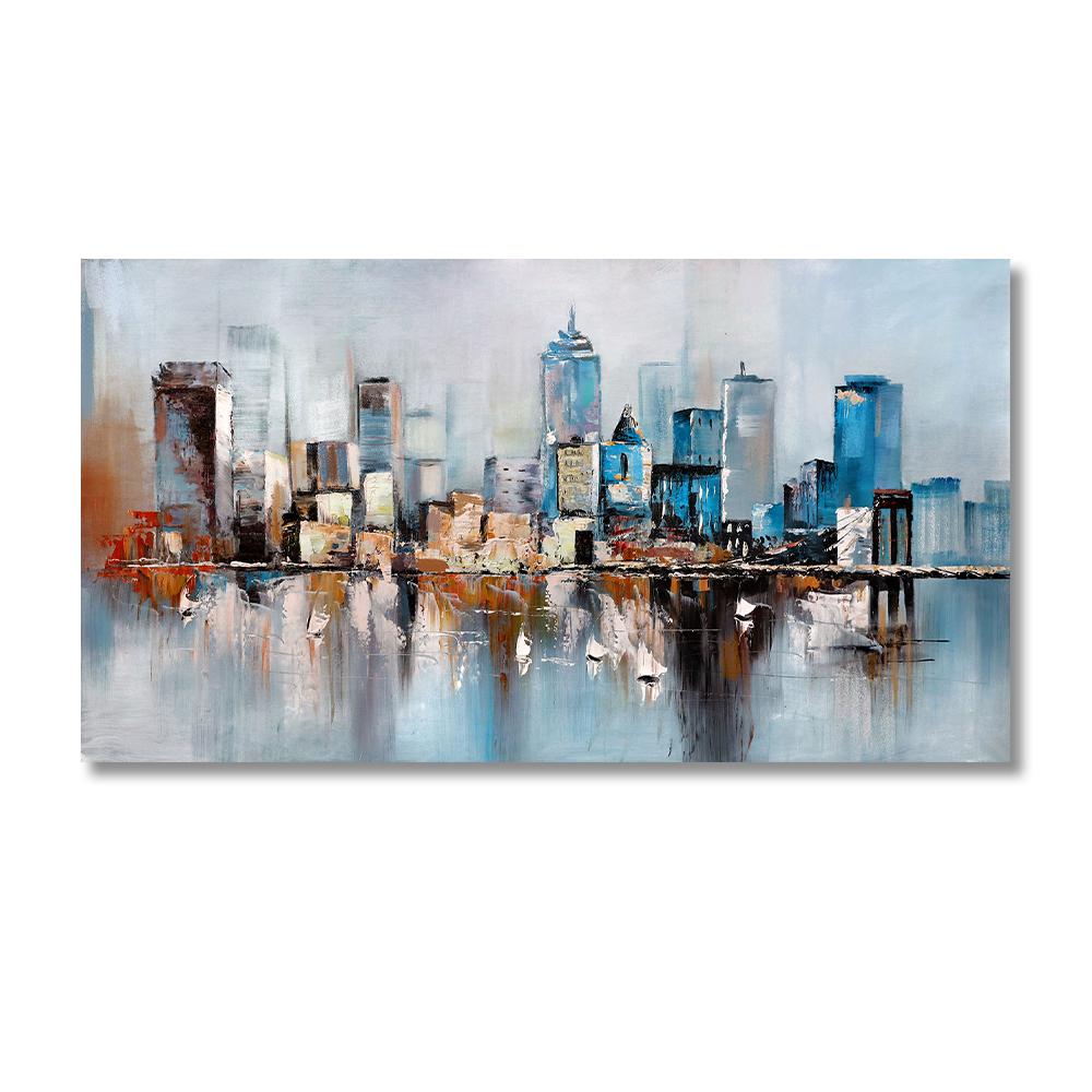 Скандинавский городской пейзаж, репродукция картины маслом, современные холсты, постеры и принты, настенная художественная картина для декора гостиной