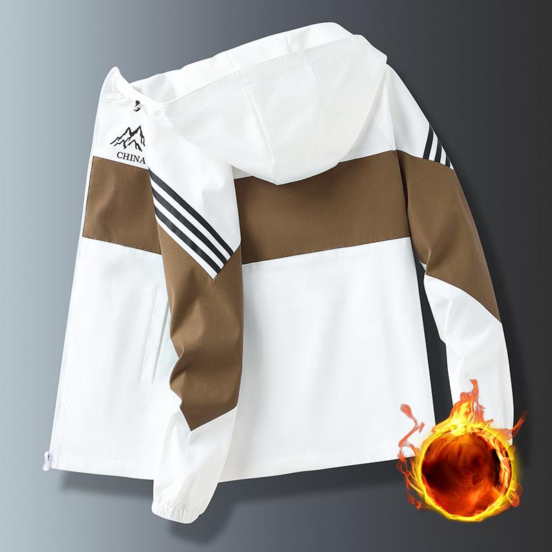 Куртка с капюшоном мужская весна-осень корейский стиль свободная цветная куртка для спорта на открытом воздухе модная повседневная куртка мужская одежда