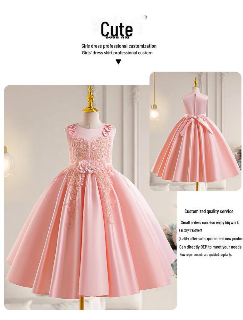 New Sleeveless Princess Dress for Kids - Flower Girl & Show Host Outfit