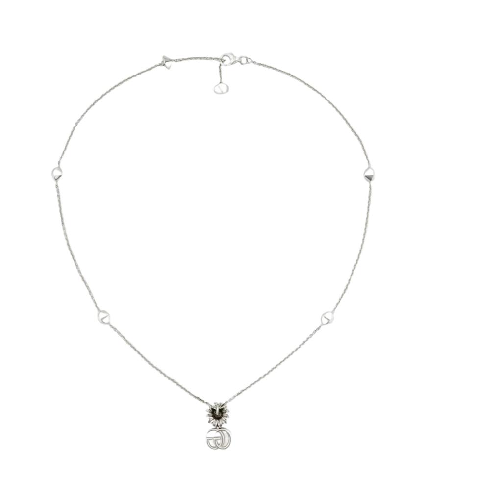 Gucci GG Marmont Series Mother Of Pearl Glossy 925 Silver Crystal Pearl Necklace Unisex necklace 773231-JAAFQ-8135