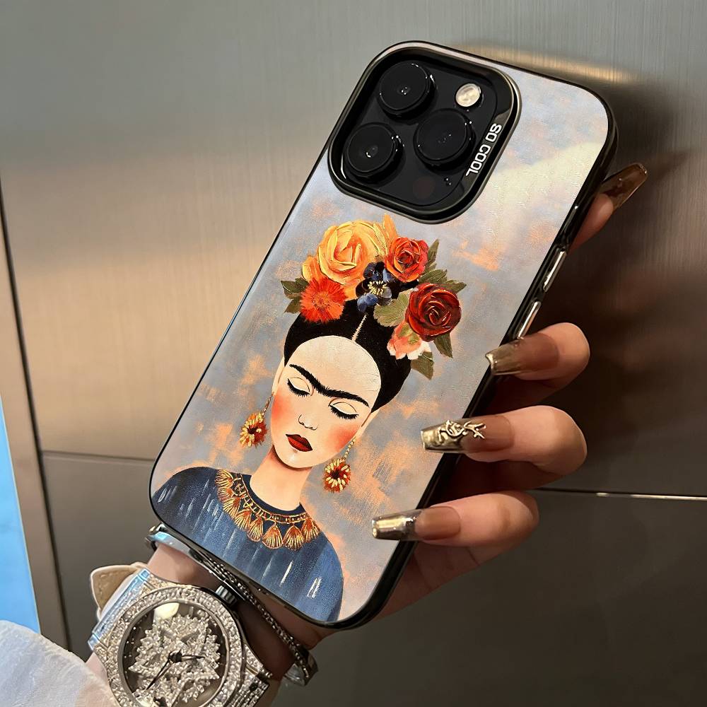 A-Artist F-Frida K-Kahlos Phone Case For IPhone17 16 11 12 13 14 15 16 Pro Max Plus Cover Colored Silver Funda Bumber