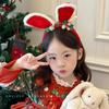 Женская милая рождественская повязка на голову с кроличьими ушками и бантом - Праздничный аксессуар для волос
