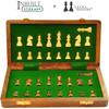Wooden Handcrafted Foldable Magnetic Chess Board Set with Magnetic Piece and Extra Queens for 2 Players Kids and Adults (10x10 Inches, Brown).