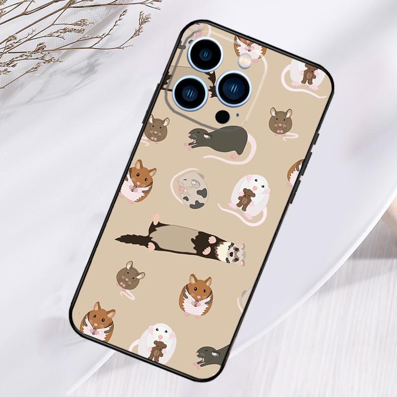 Mouse Rat Phone Case For iPhone 16 Pro Max 15 14 12 11 13 17 Pro Max Plus 12 13 Mini 16e 17 Air Cover