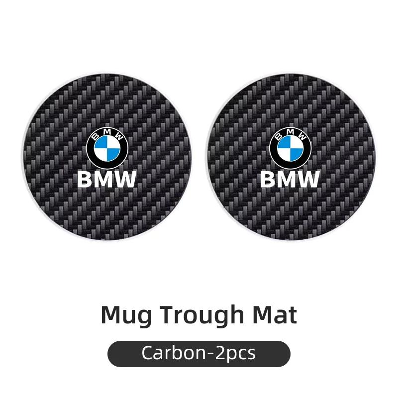 2025 Car Carbon Leathe Coasters Pads Centre Console Cup Non-Slip Mats For BMW E30 E34 E36 E39 E46 E52 E53 E60 E61 E62 E70 E
