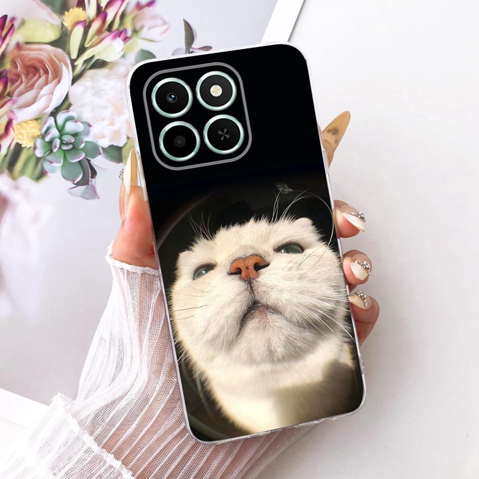 Soft Clear Silicone Casing For Honor X6C X6 X6S 4G Phone Case HonorX6 X 6 Cover Cartoon Cat Dragon Flower Butterfly Pattern