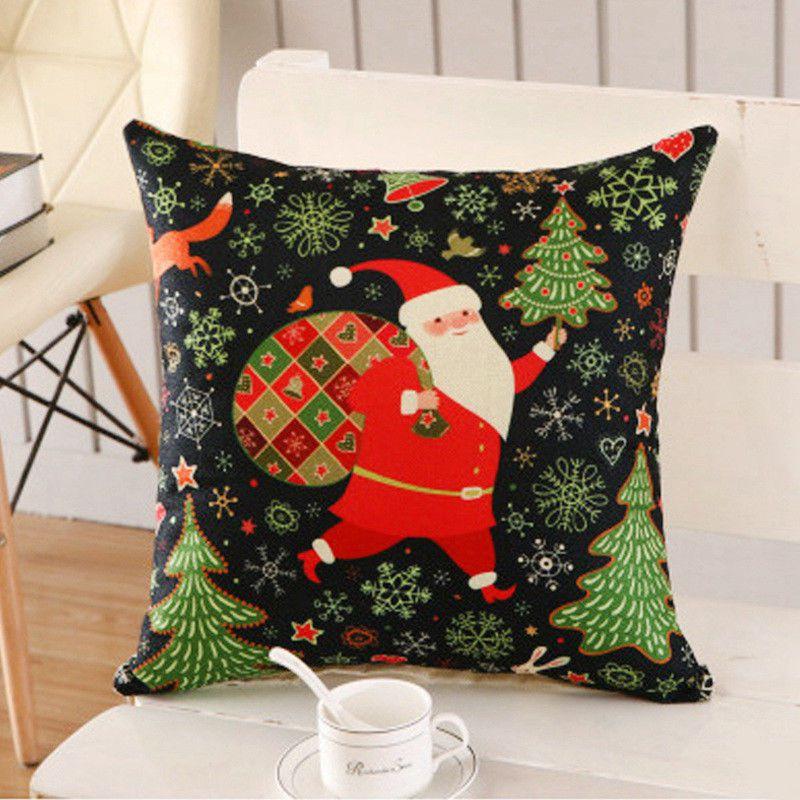 Luxurious Christmas Pillow Case Glitter Cotton Linen Sofa Throw Cushion Cover For Cozy Living