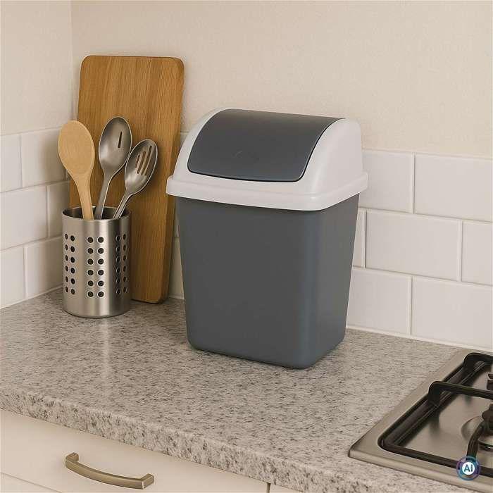 MAUL Poubelle MAULswing 5 L Plastique 20 X 16 X 29 Cm Gris Foncé