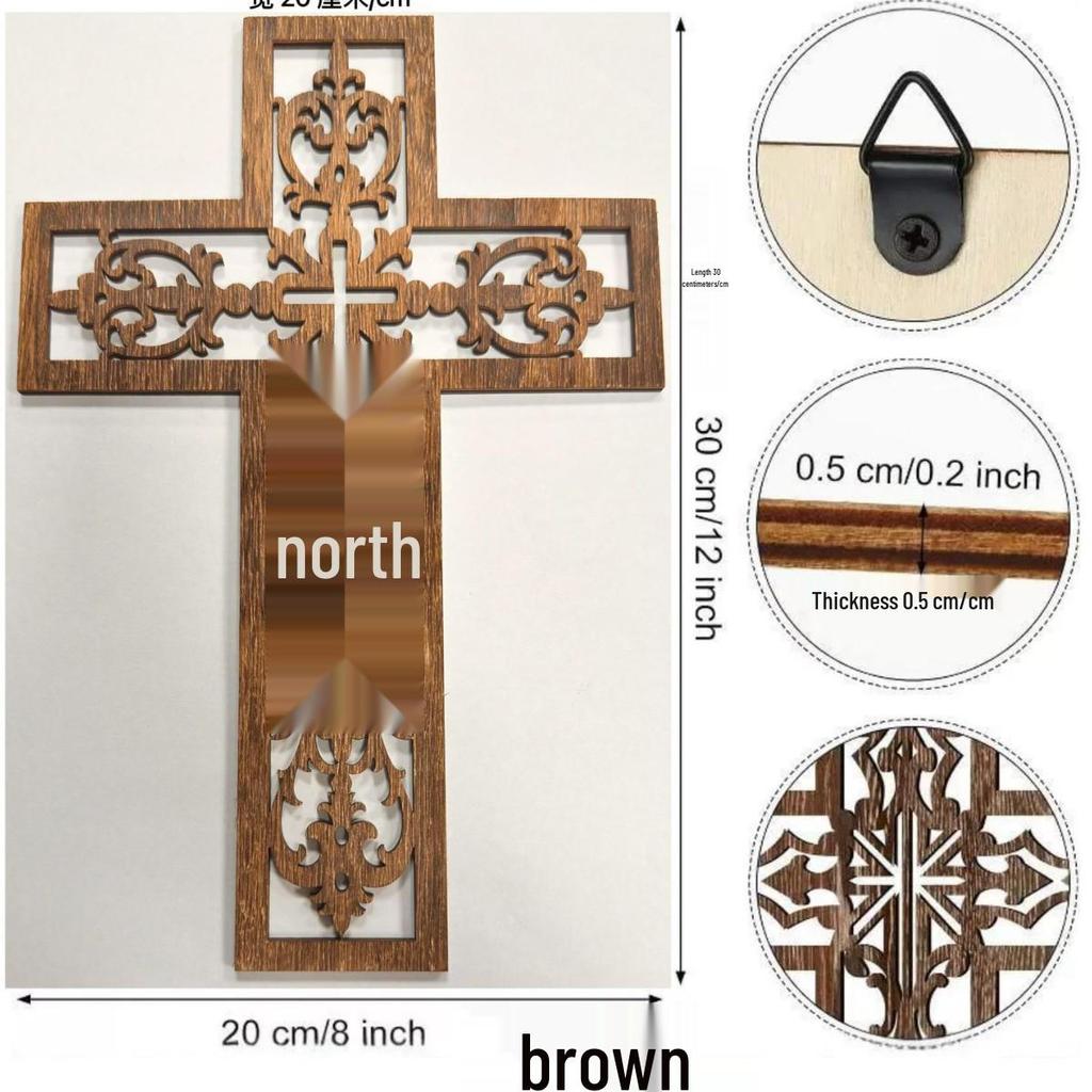 Wooden Cross Pendant: Creative Carved Prayer Ornament