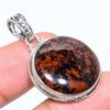 Natural Mahogany Red Obsidian 925 Solid Sterling Silver Gift Pendant 1.58" C9c81
