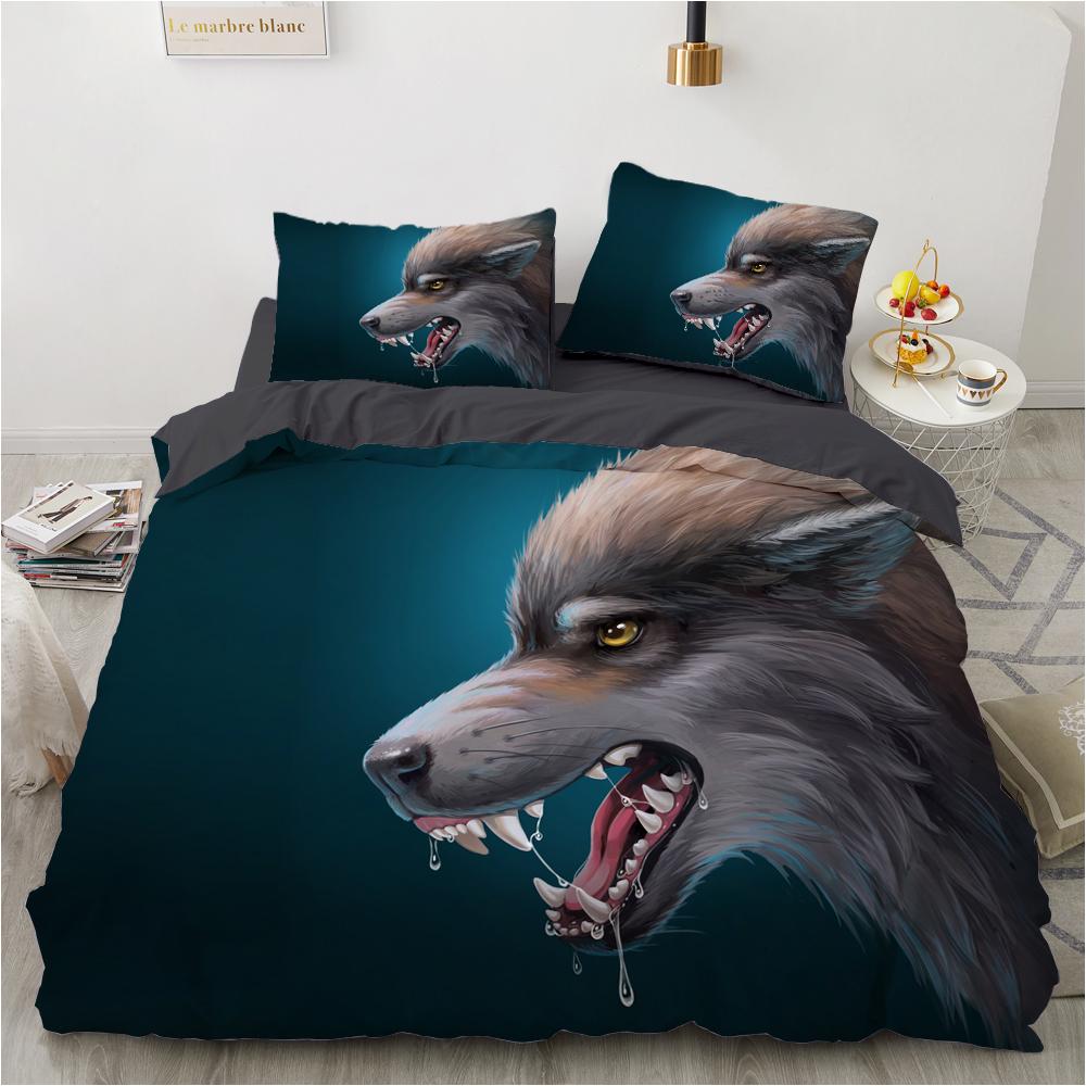 Horse Dog King Queen Bedding Set 3D Printed Animals Adult Kids Gift Duvet Cover Wildlife Quilt Cover Polyester Comforter Cover