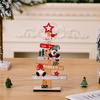 Delightful Wooden Christmas Figurines Featuring Gnome And Snowman With English Text