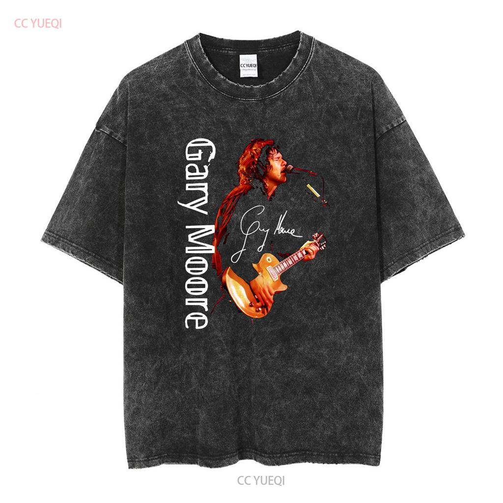 Rare Gary Moore Singer T Shirt Cotton Black All Size vintage Washed graphic designer clothes Breathable Soft Stretched Slightly