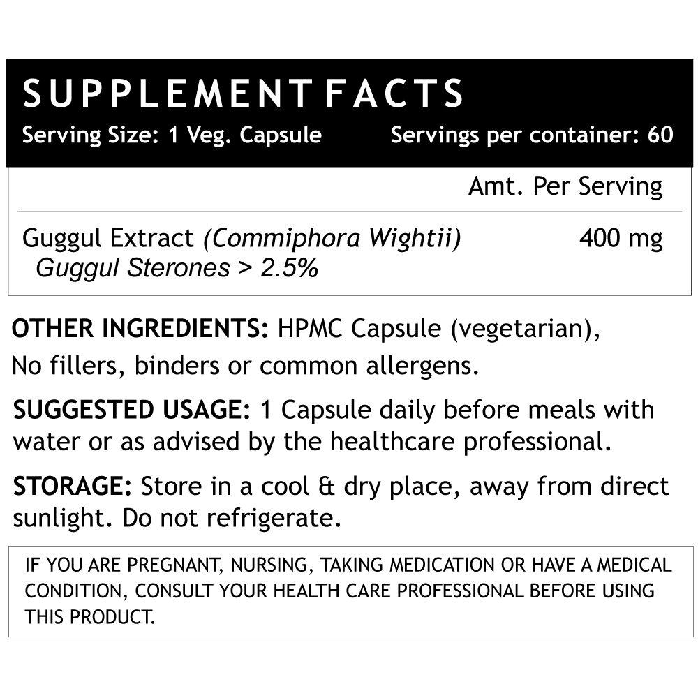 Экстракт Гуггула (60 кап, 400 мг), Guggul Extract, INLIFE