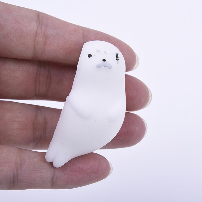 Super Cute White Squishy Seal Squishies Funny Simulation Toys Vent Toys Gift Home Decoration  Fairy Garden Mini Ducks