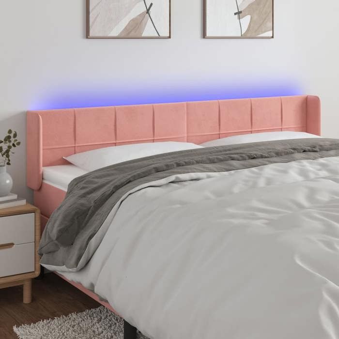 VidaXL LED Headboard Bedroom Furniture Double Bed Accessory Head of Bed Frame Interior Pink 3123295