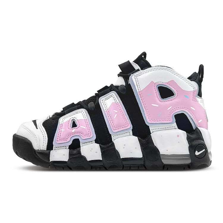Nike Кроссовки Air More Uptempo Mid top Винтажные Баскетбольные Кроссовки GS Черно-Розовые DQ6200-001(Team40-GSS-BOX)