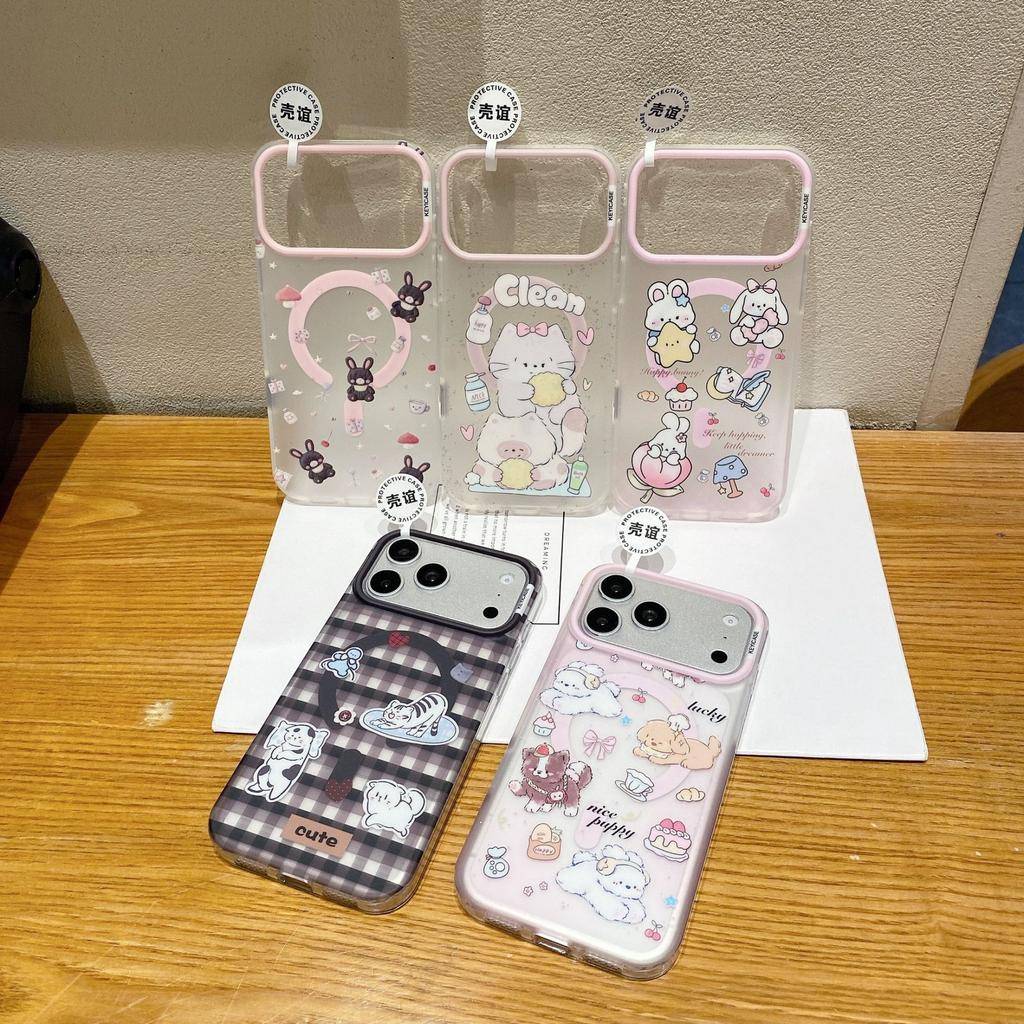 Applicable to the new iPhone Kameng magnetic suction series mobile phone case kitten rabbit pattern Apple 16 protective case