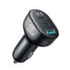 Joyroom 30W Black Car Charger, Dual USB-C & USB-A Ports with Display