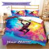 Name Custom Basketball Match Pattern Bedding Set Quilt Cover Pillowcase Home Decor Gift (1 * duvet cover + 2 * pillowcase, without core)
