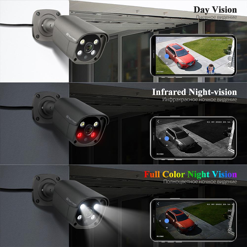 Techage 5-мегапиксельная IP-камера безопасности POE для обнаружения человека на открытом воздухе двухсторонняя аудио-видео камера наблюдения AI IP