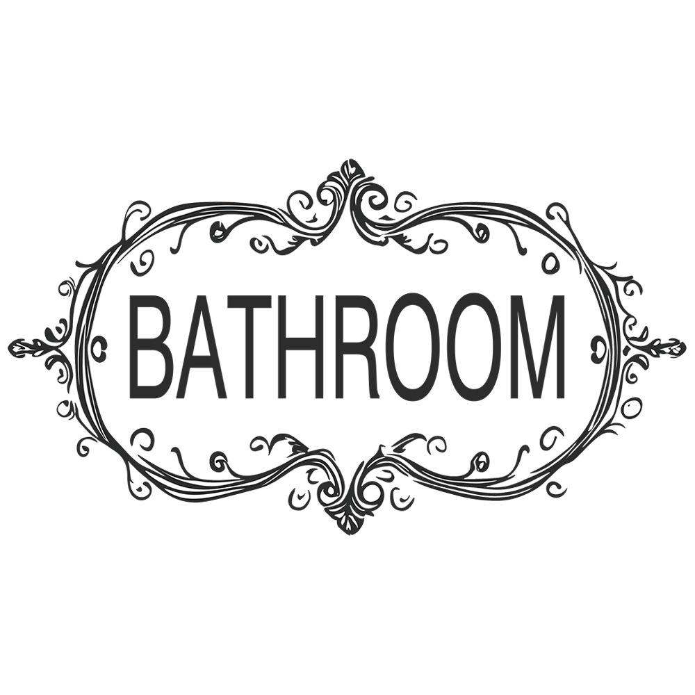 Дверь ванной комнаты с фоновой наклейкой для украшения стены