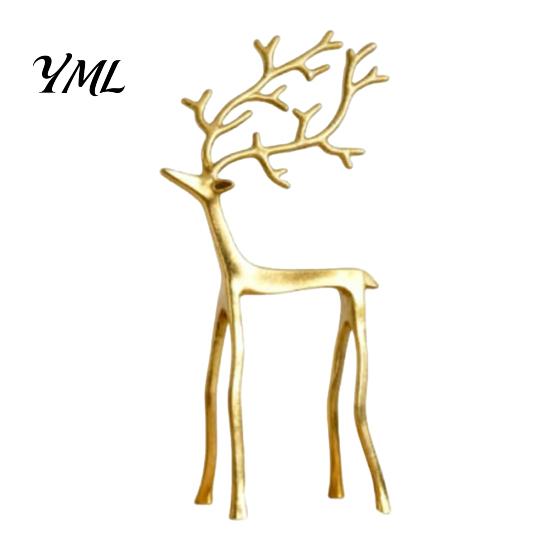 Elegant Seasonal Ornaments Christmas Reindeer Statue, Small Deer Sculpture Figurine, Modern Unique Gifts Holiday Decor for Tabletop, Mantel,
