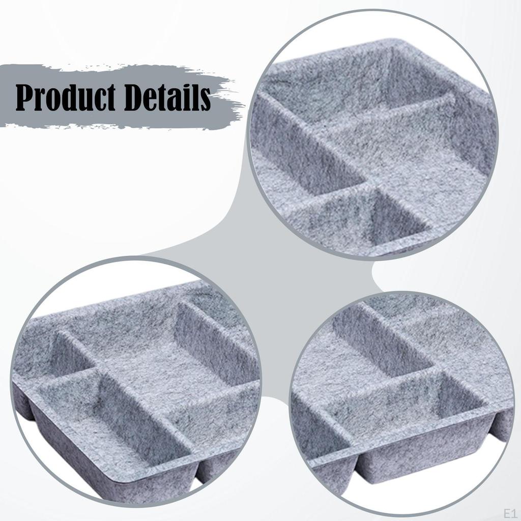 Drawer Organizer Tray 6 Compartments Holder Space Saving Storage Box Separator for Kitchen Home