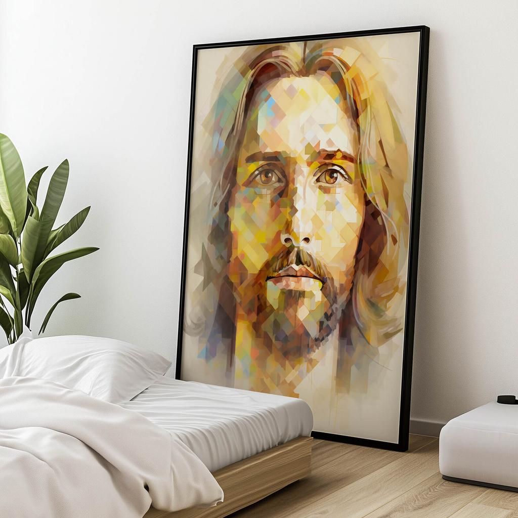 Modern Face of Jesus Modern Face of Jesus, 30X40 Cm, Unframed, Premium Canvas On Stretcher